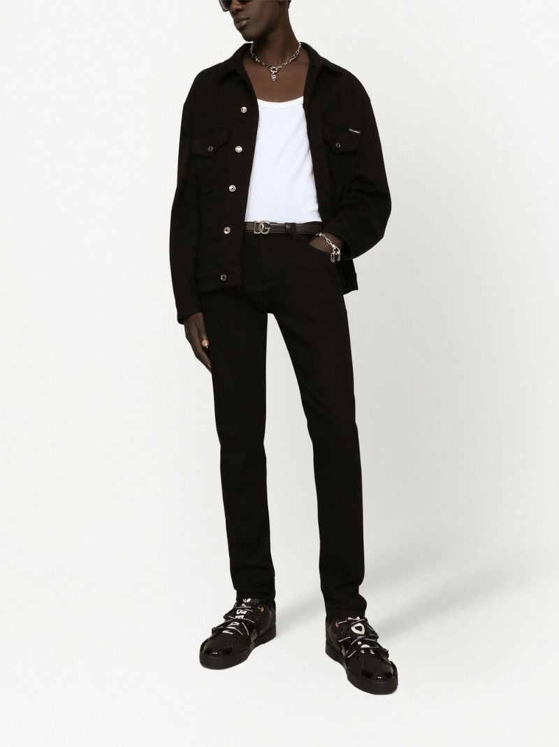 Black Logo Plaque Skinny Jeans