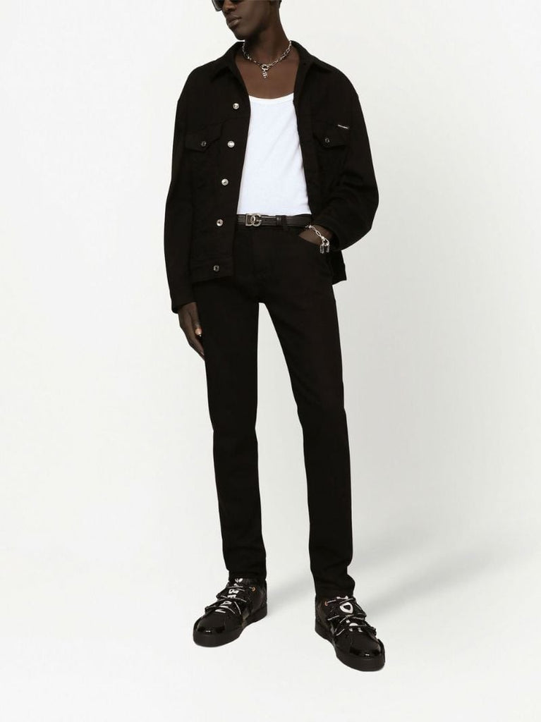 Black Logo Plaque Skinny Jeans