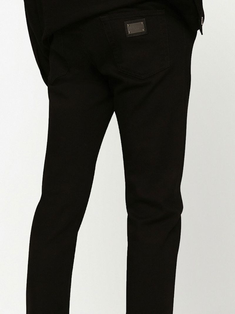 Black Logo Plaque Skinny Jeans