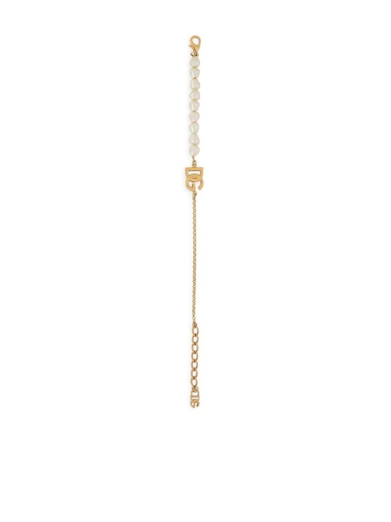 Gold-tone Pearl-embellished Dg Bracelet