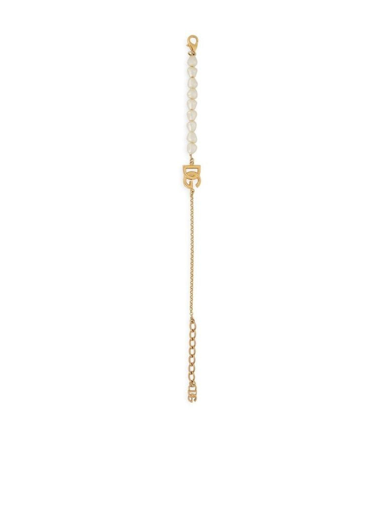 Gold-tone Pearl-embellished Dg Bracelet