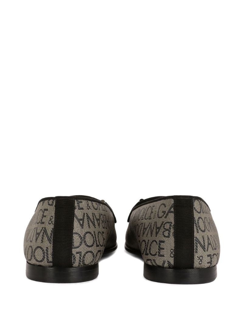 Neutral Logo Print Loafers