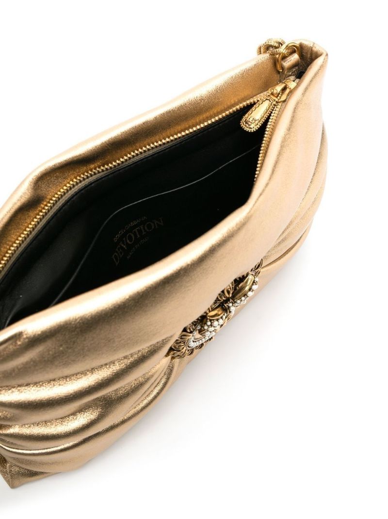 Gold-tone Devotion Leather Cross Body Bag