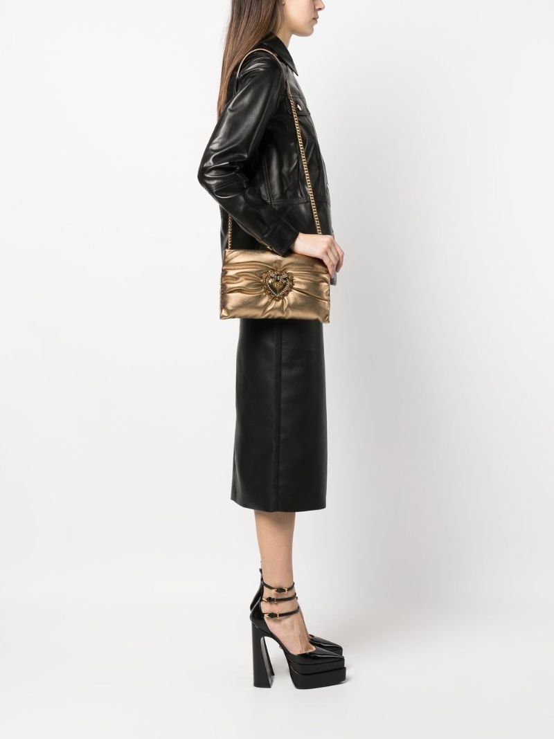 Gold-tone Devotion Leather Cross Body Bag