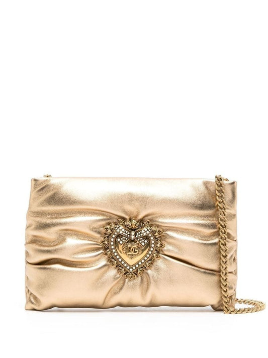 Gold-tone Devotion Leather Cross Body Bag