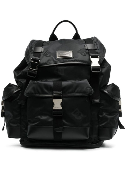 Black Logo Plaque Backpack