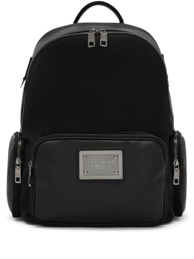 Black Logo Plaque Backpack