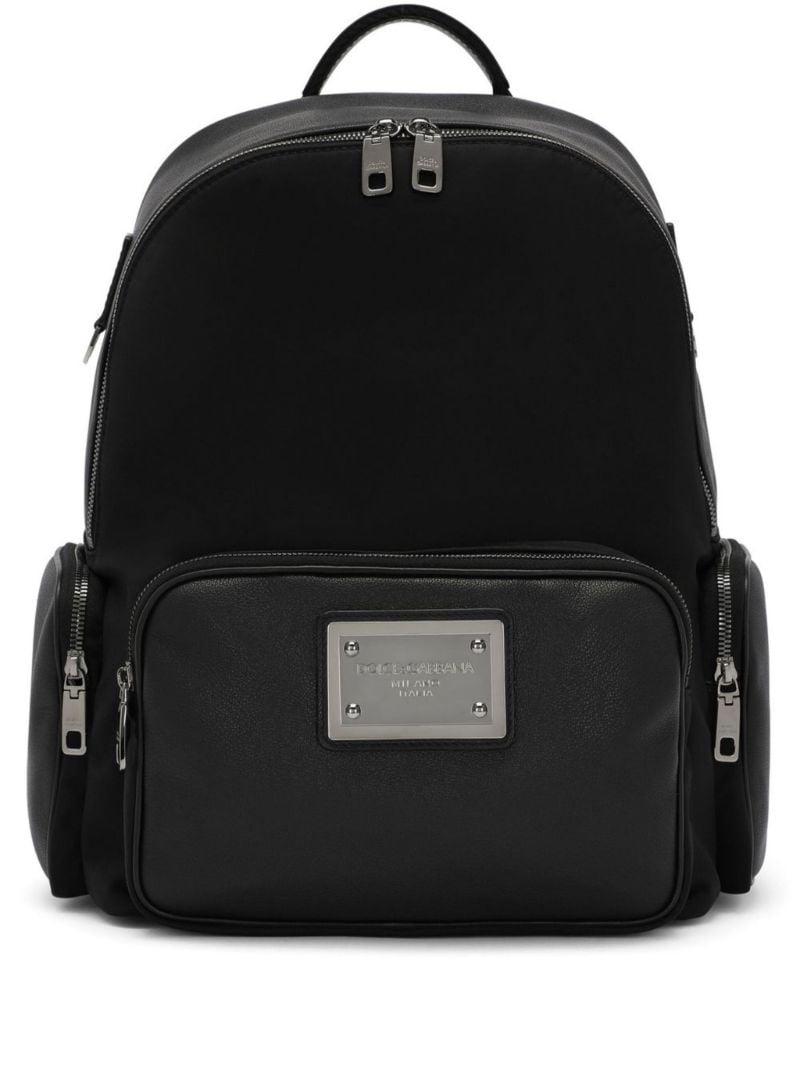 Black Logo Plaque Backpack