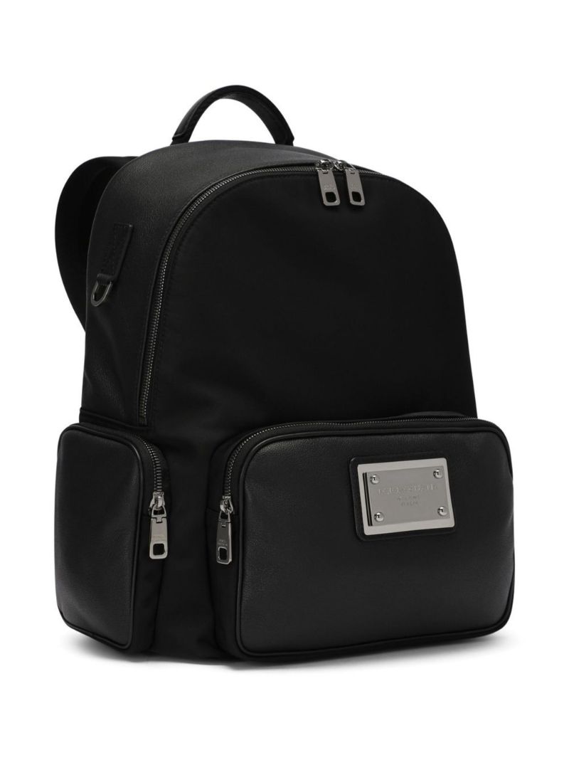 Black Logo Plaque Backpack