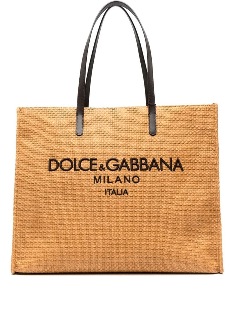 Brown Logo-embroidered Tote Bag