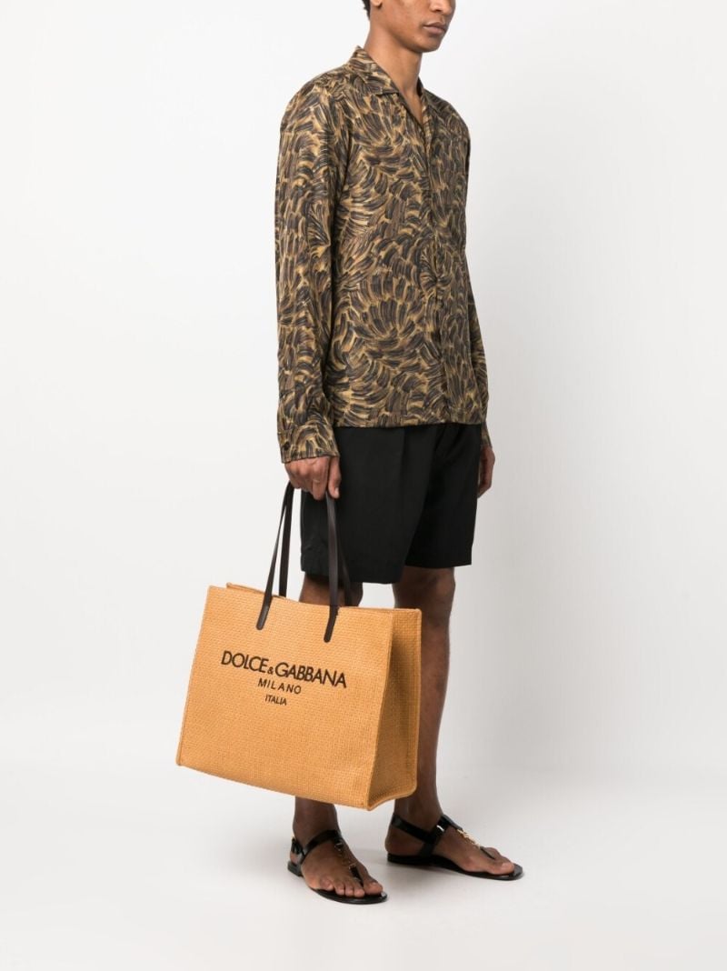 Brown Logo-embroidered Tote Bag