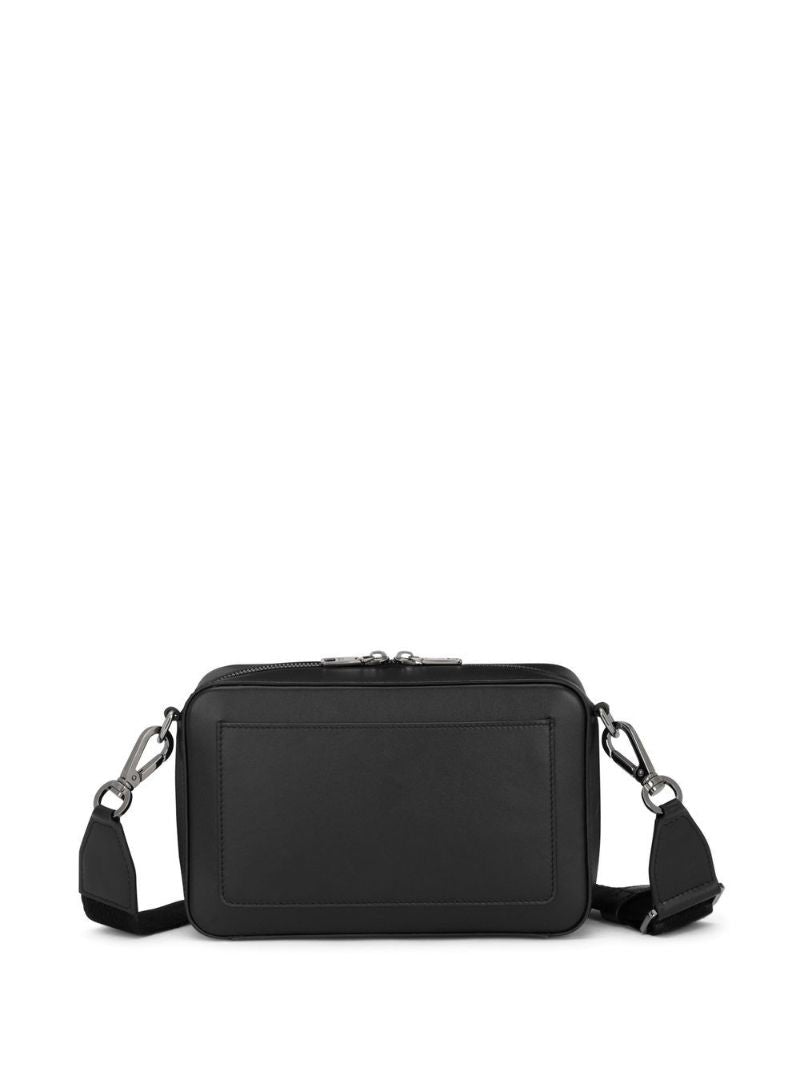 Black Logo Embossed Shoulder Bag