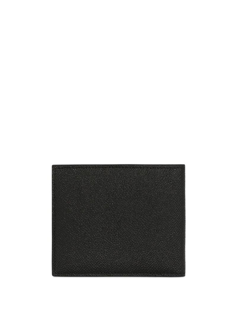 Black Logo Plaque Bifold Leather Wallet
