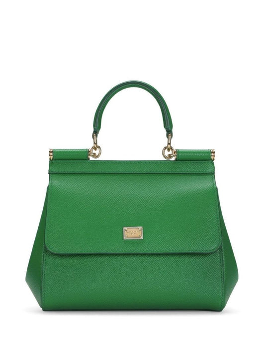 Green Sicily Small Leather Top Handle Bag