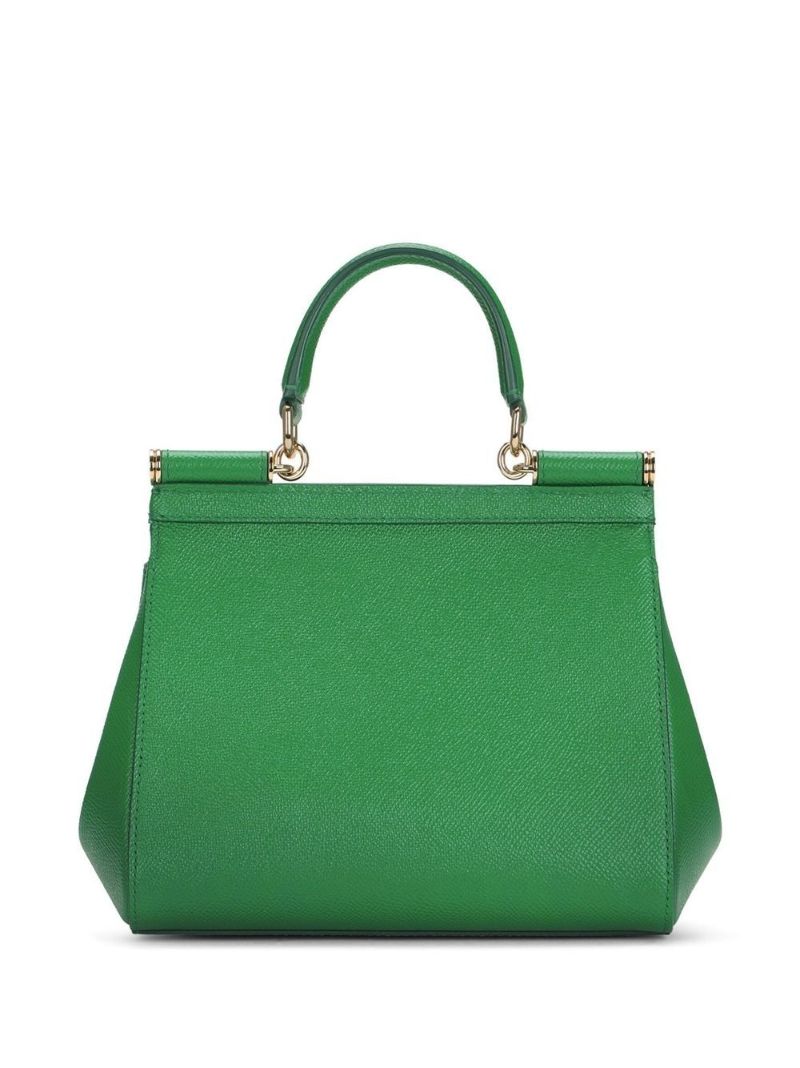 Green Sicily Small Leather Top Handle Bag