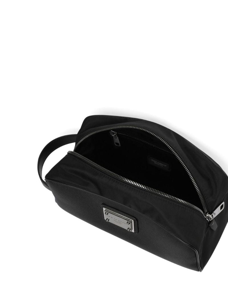 Black Logo Plaque Wash Bag