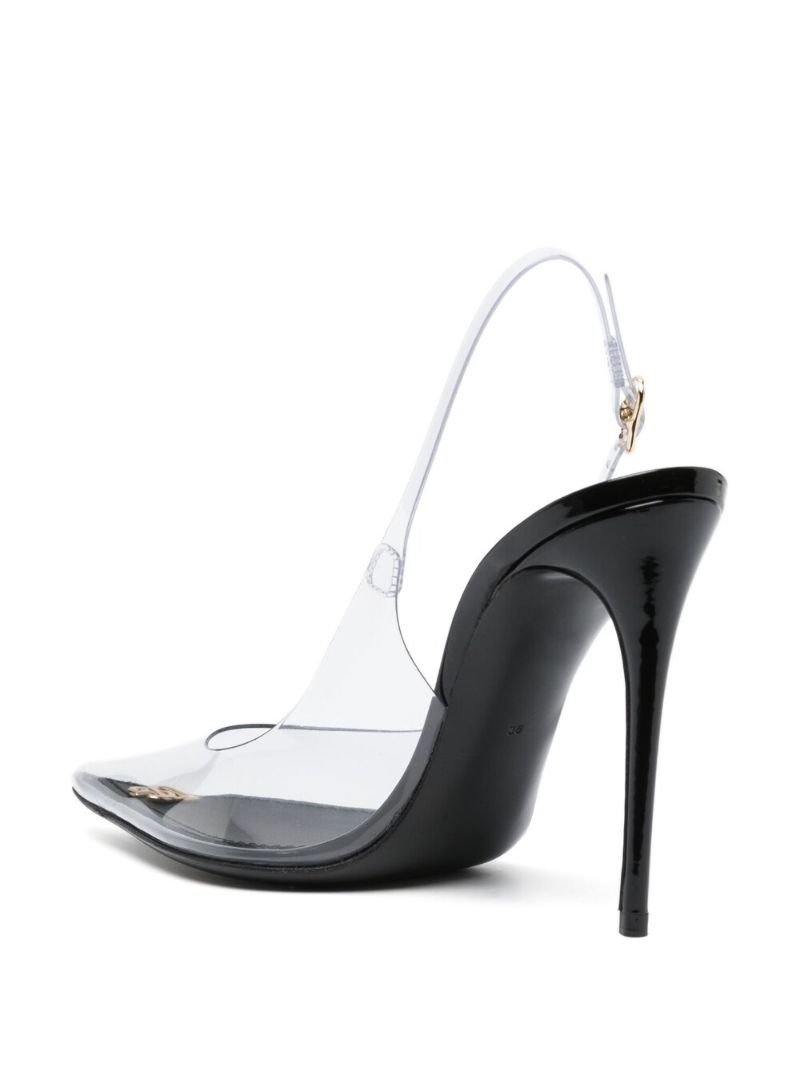 Black Lollo 105 Pvc Slingback Pumps