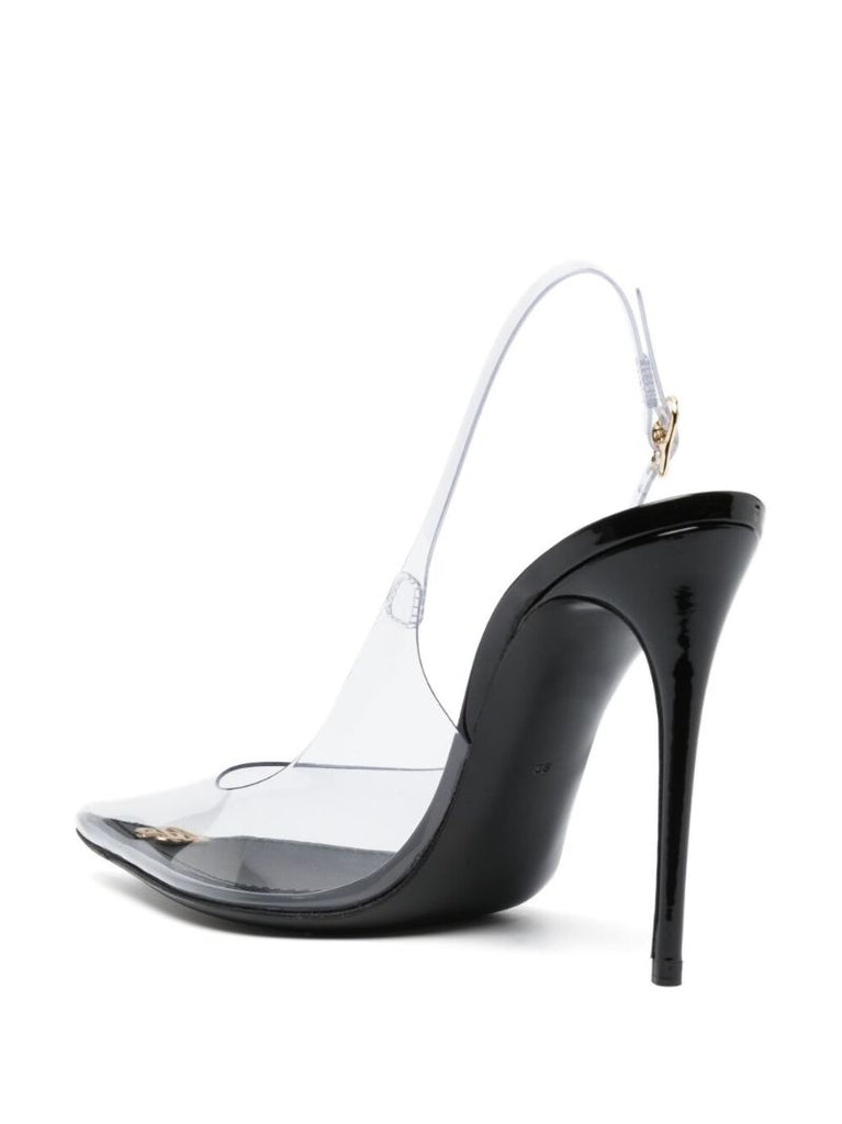 Black Lollo 105 Pvc Slingback Pumps