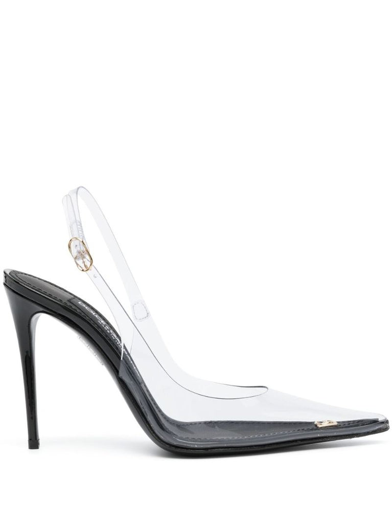 Black Lollo 105 Pvc Slingback Pumps