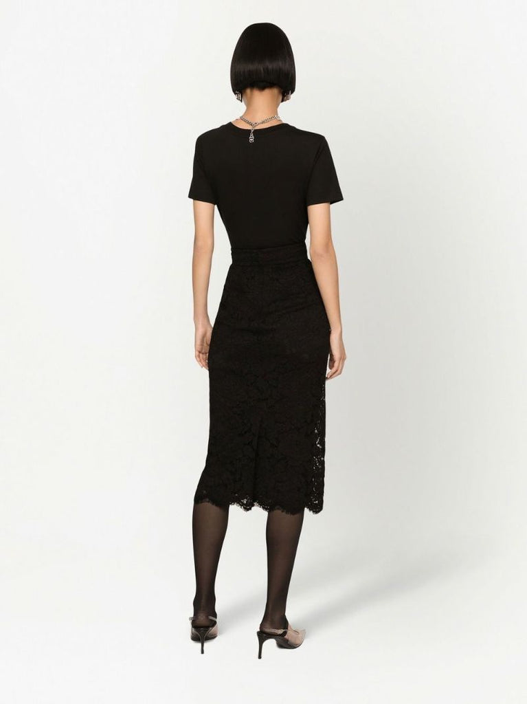 Black Lace Midi Skirt