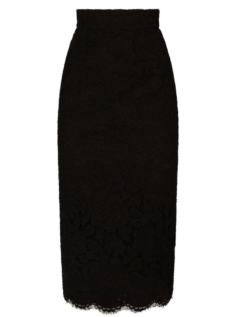 Black Lace Midi Skirt