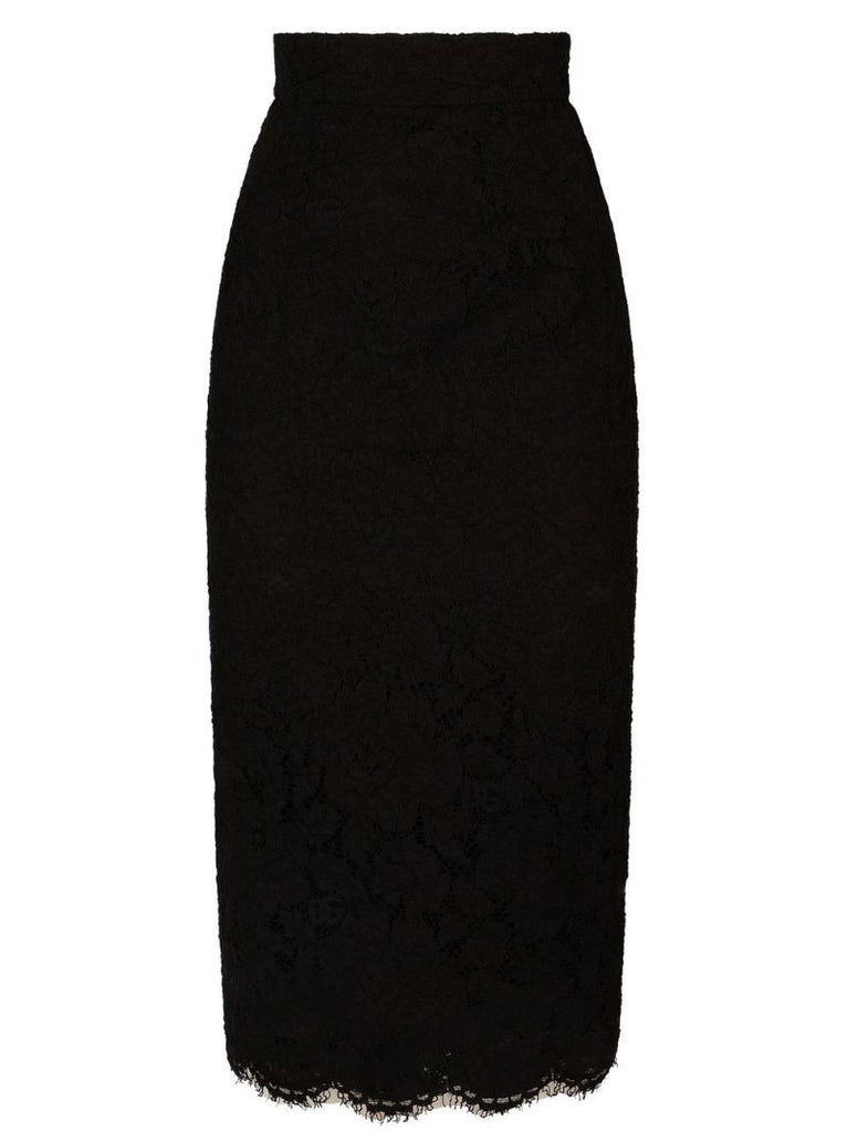 Black Lace Midi Skirt