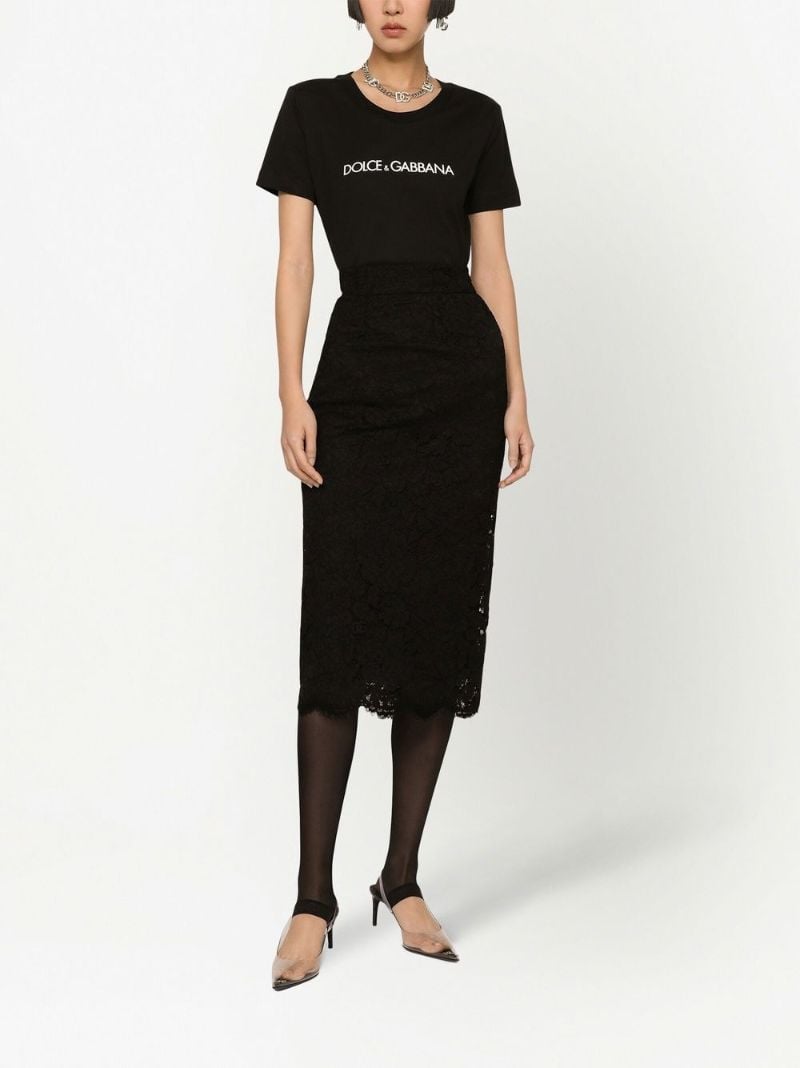 Black Lace Midi Skirt