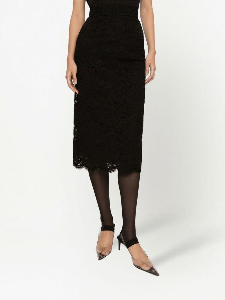 Black Lace Midi Skirt