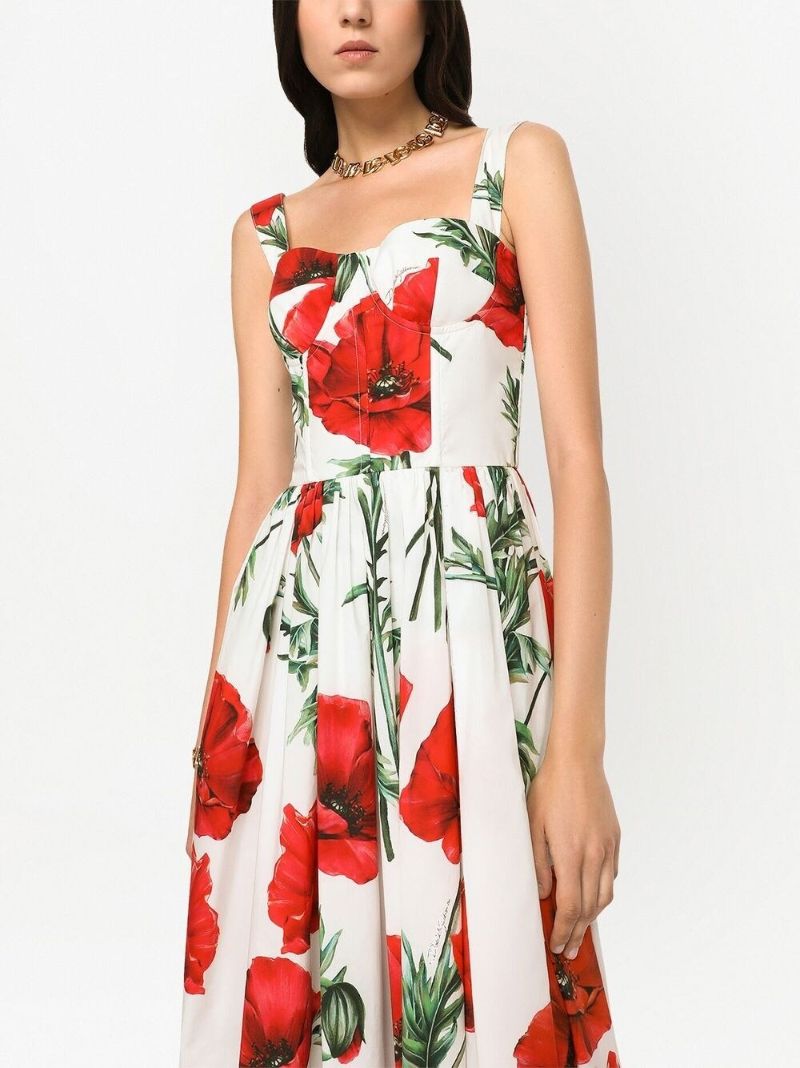 Multicolour Floral Print Midi Dress