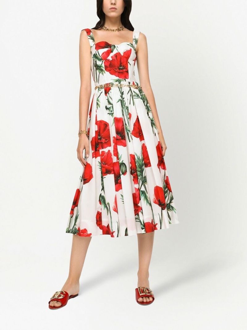 Multicolour Floral Print Midi Dress
