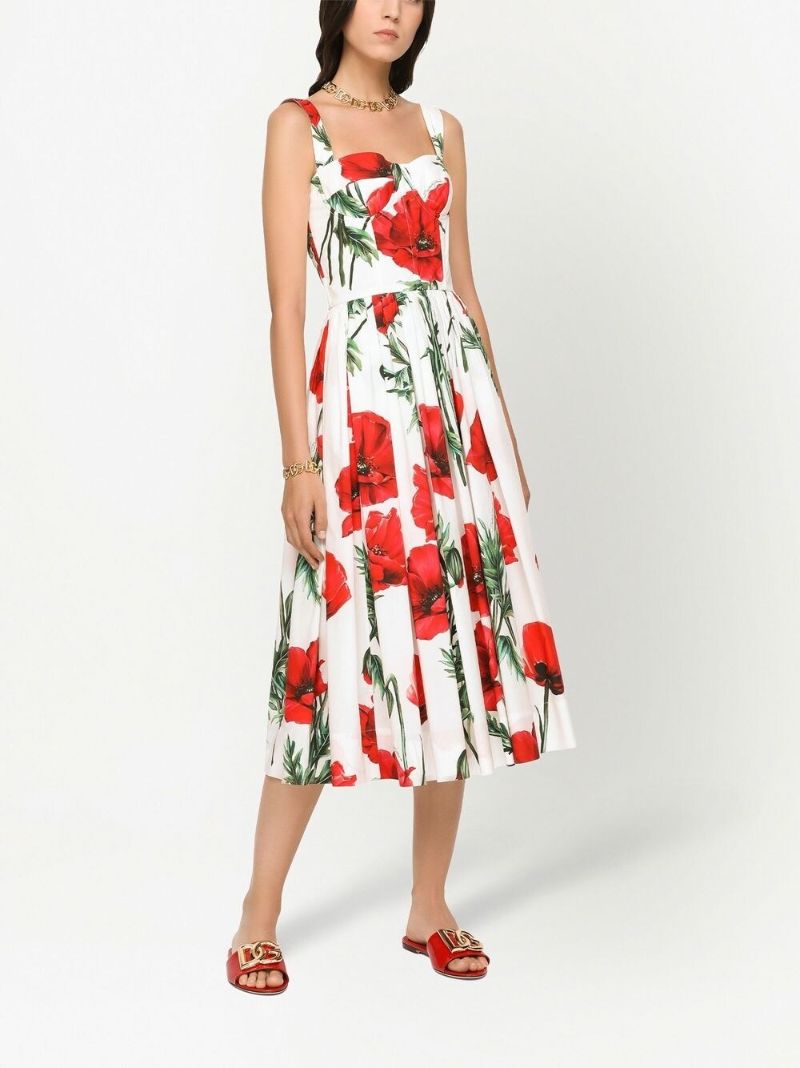 Multicolour Floral Print Midi Dress