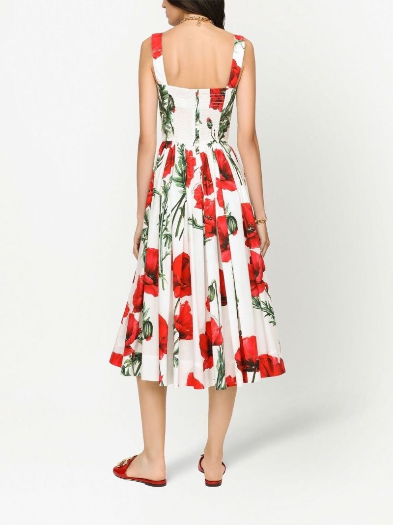 Multicolour Floral Print Midi Dress