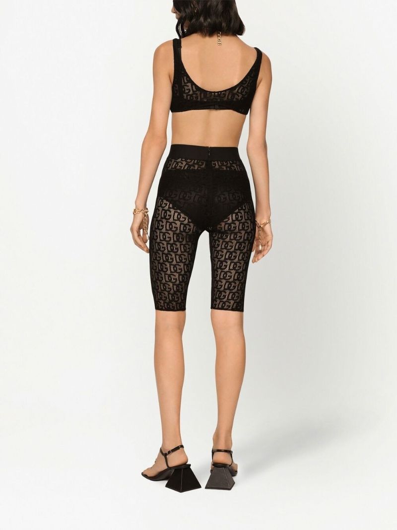 Black Logo-lace Cropped Bralette