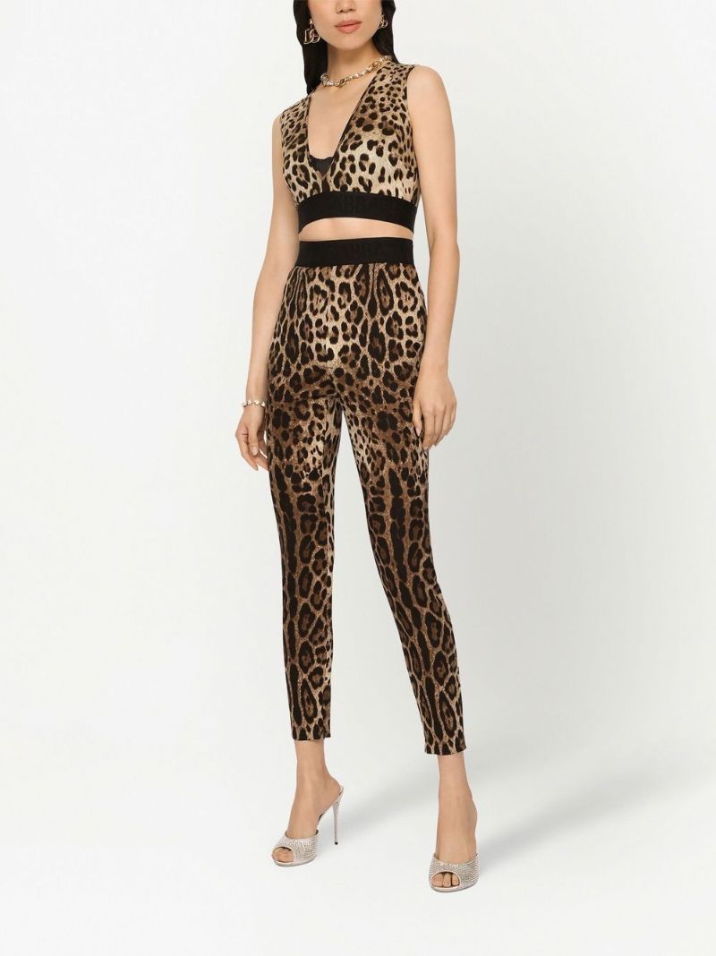 Brown Leopard Print Crop Top