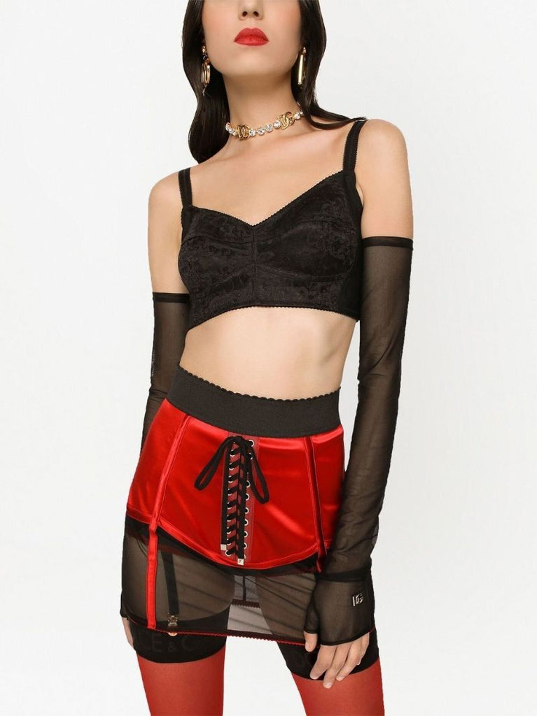 Black Long Tulle Gloves