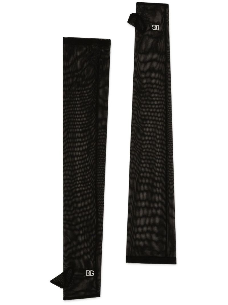 Black Long Tulle Gloves