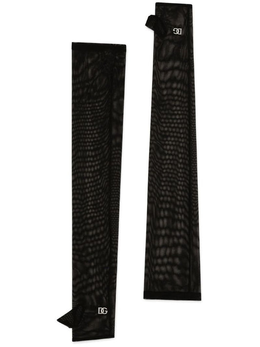 Black Long Tulle Gloves