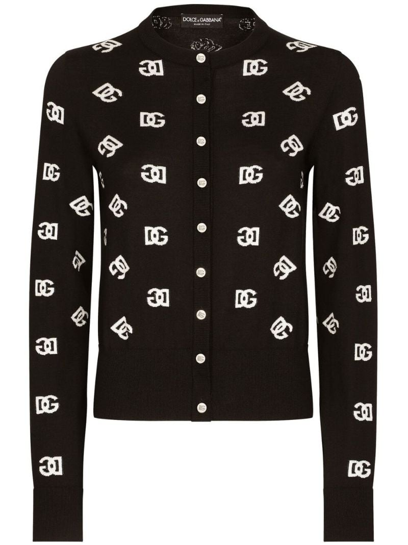 Black Dg Intarsia Cardigan
