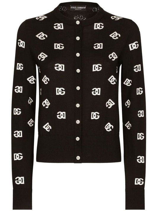 Black Dg Intarsia Cardigan
