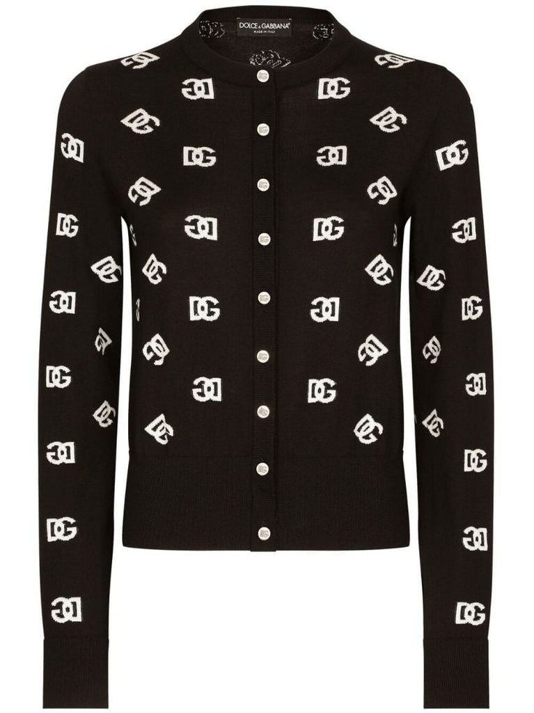 Black Dg Intarsia Cardigan