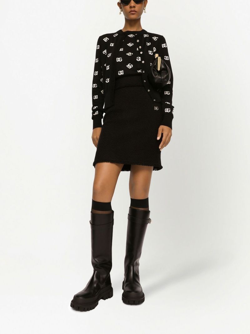 Black Dg Intarsia Cardigan