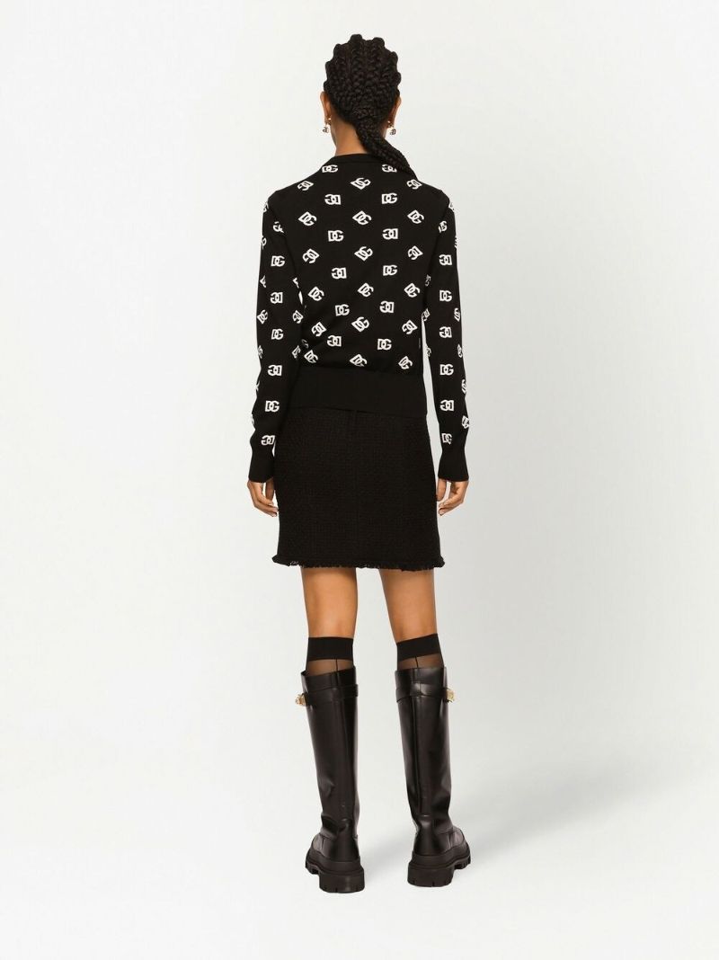 Black Dg Intarsia Cardigan