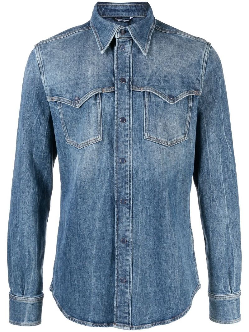 Blue Long Sleeve Denim Shirt