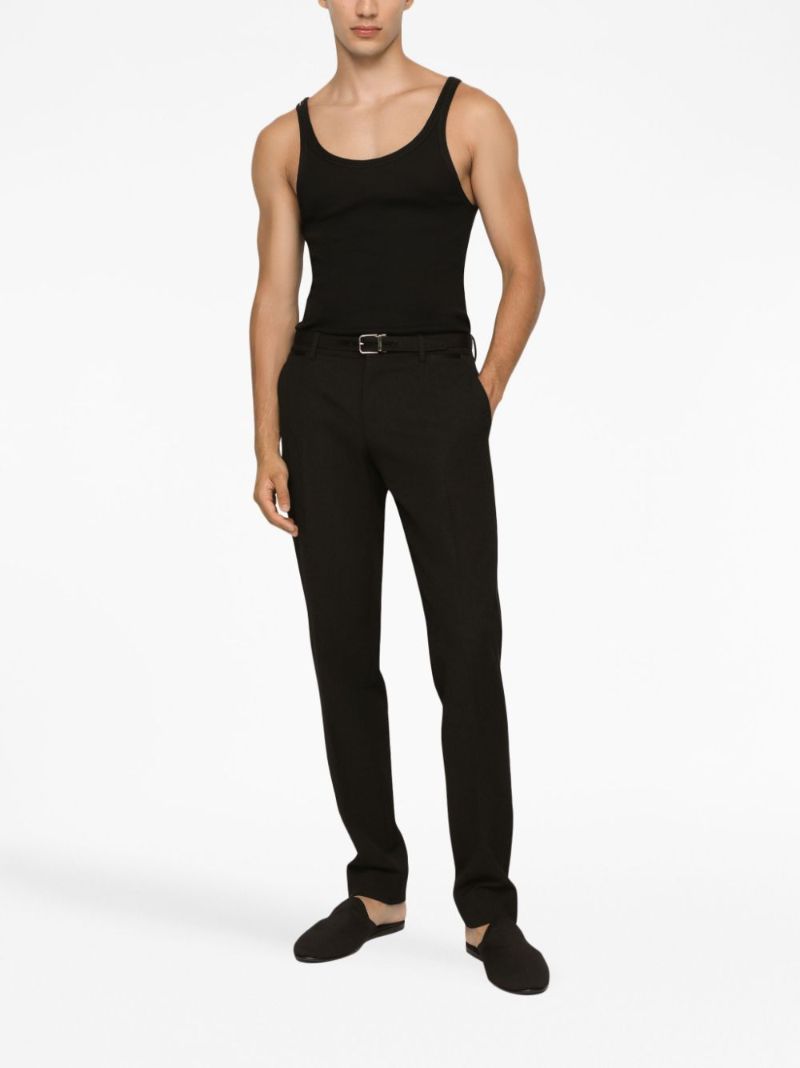 Black Scoop Neck Cotton Tank Top