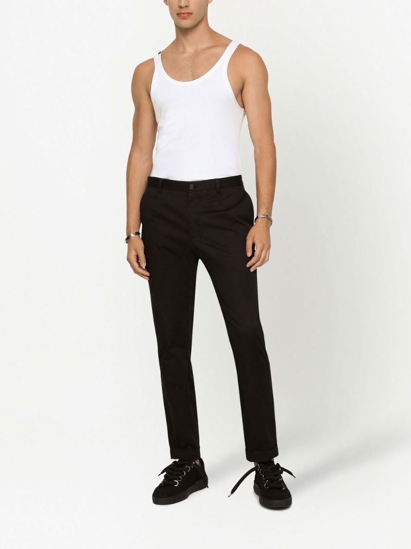 White Cotton Fine Rib Tank Top