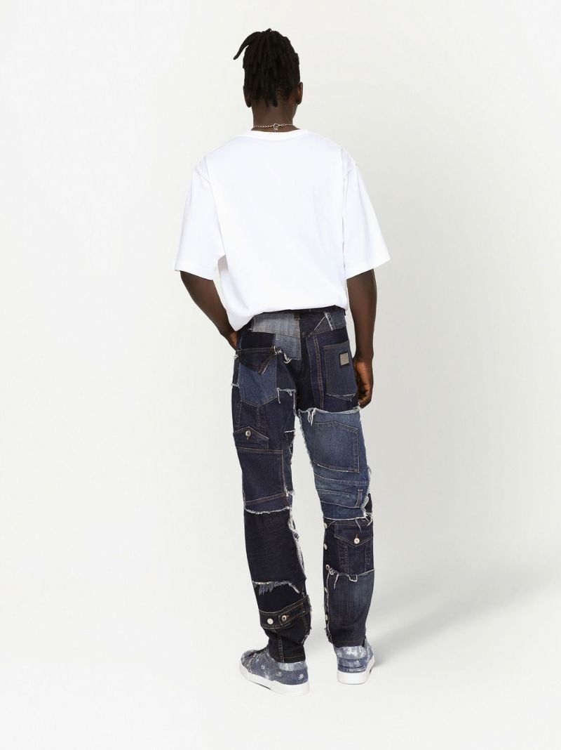 White Logo Print Cotton T-shirt