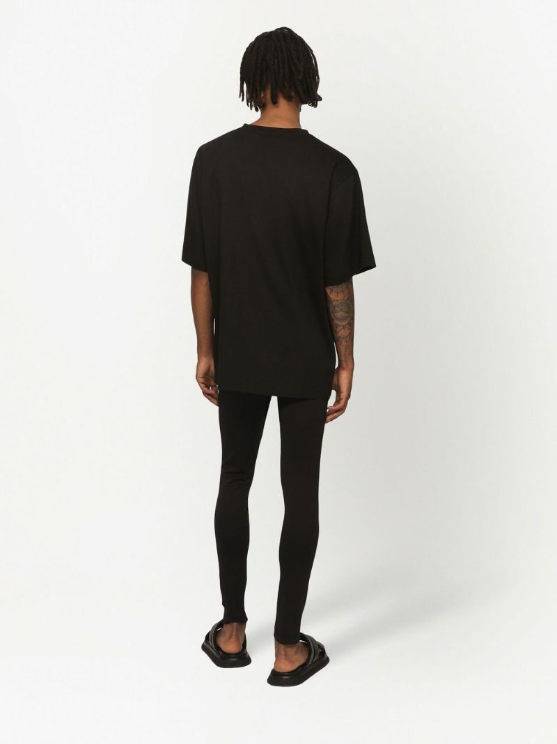 Black Logo Patch Cotton T-shirt