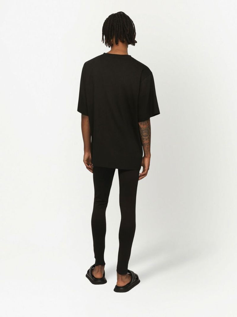 Black Logo Patch Cotton T-shirt