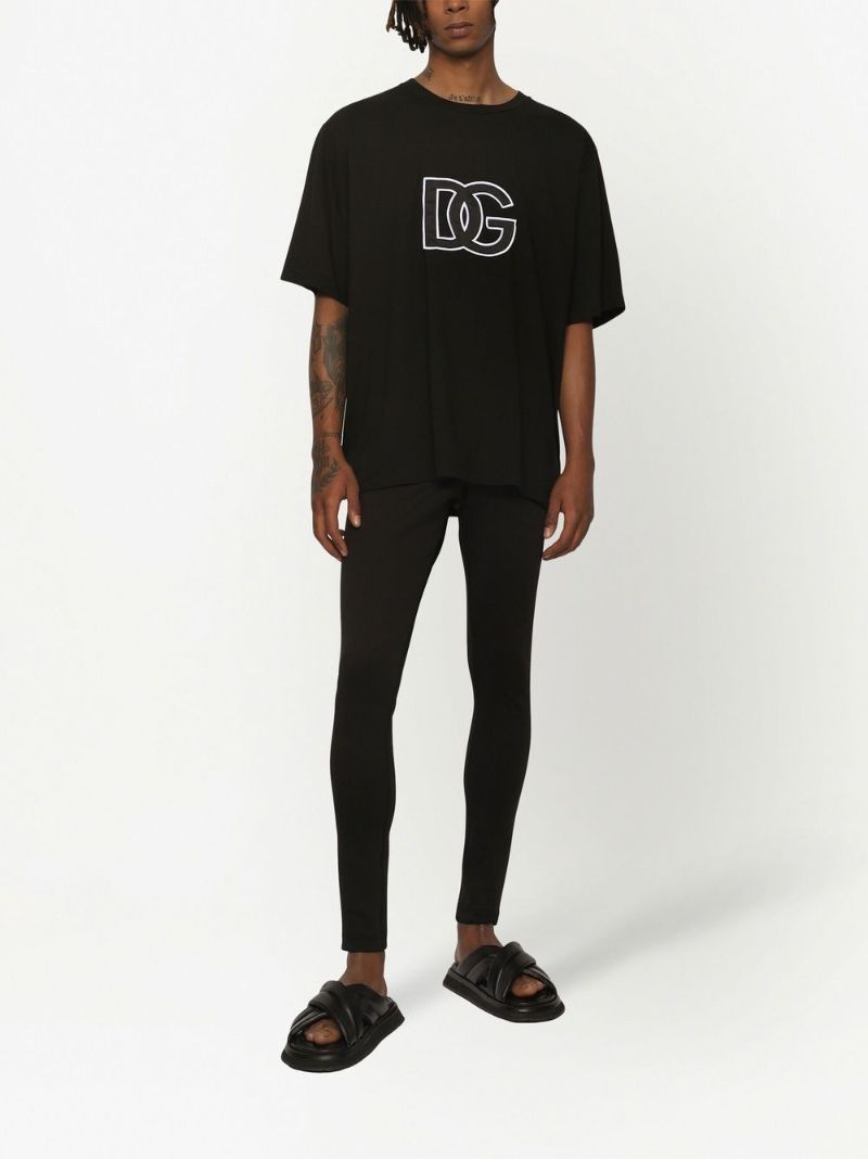 Black Logo Patch Cotton T-shirt