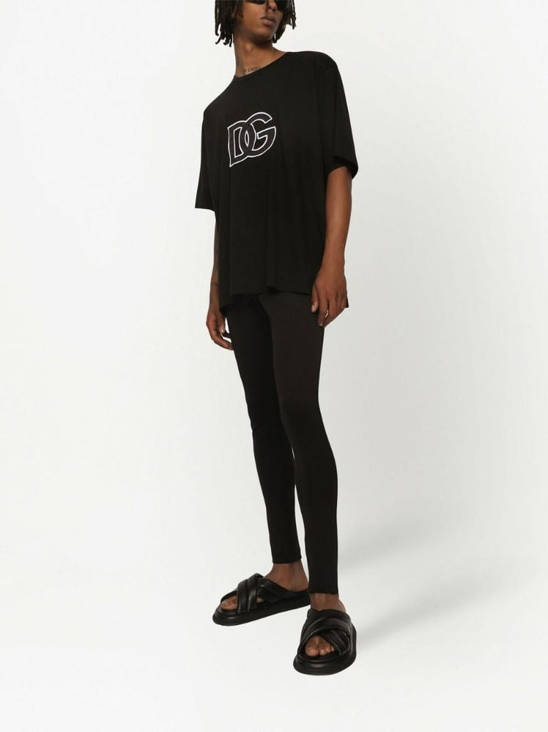 Black Logo Patch Cotton T-shirt